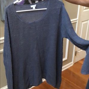 PureJill Heather Blue Linen Swing Sweater